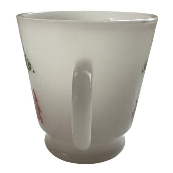 1950s Hazel Atlas Milk Glass Christmas Egg Nog Punch Bowl Set with 6 Cups - Picture 11 of 11